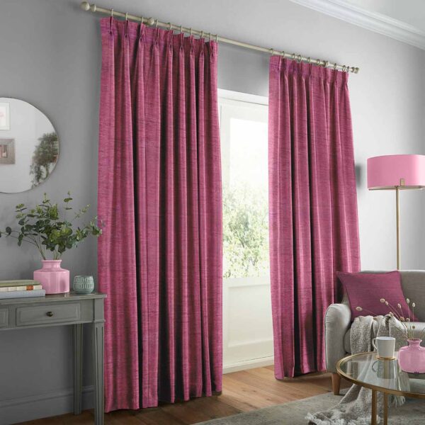 Mauve Mist Plain Curtain left