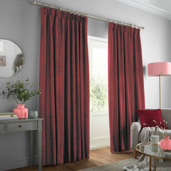 Maroon Plain Curtain left